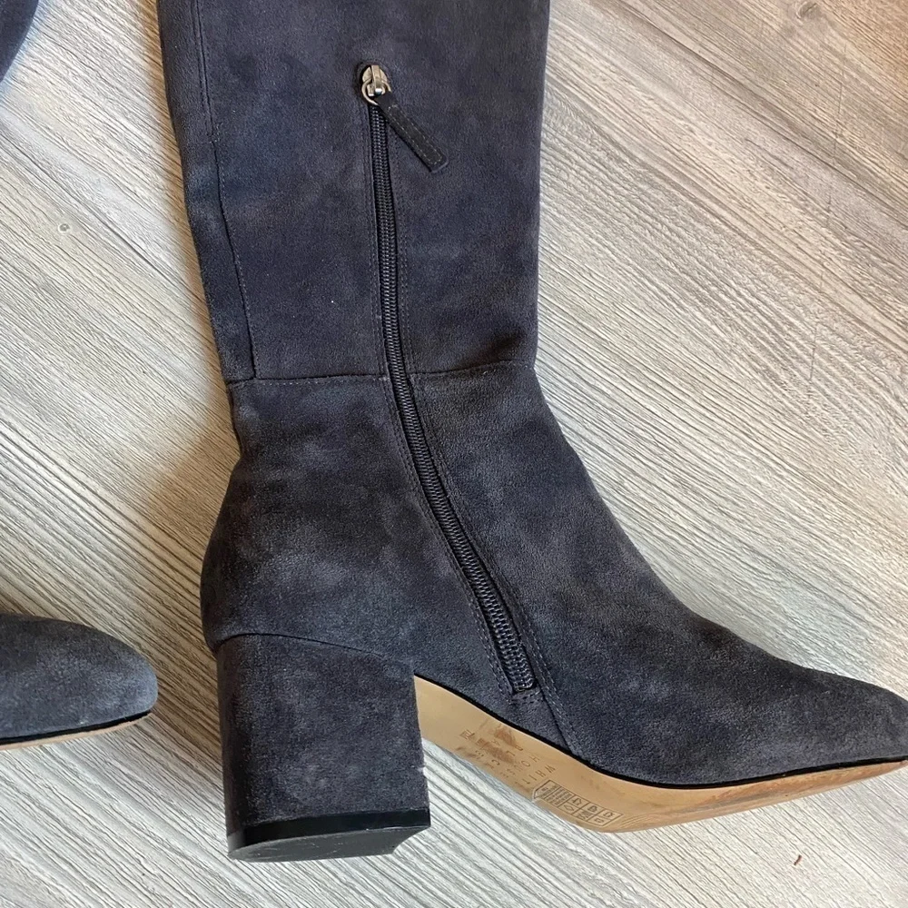 WHBM Zahra Moonwalk Leather suede over the knee grey boot inside zipper size 7.5